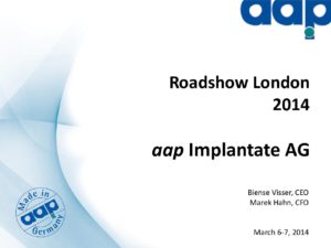 Roadshow London 2014, März