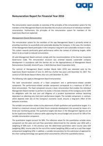 Remuneration Report for Financial Year 2016